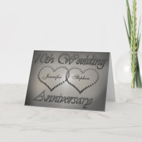 Punched Tin 10th Wedding Anniversary Card