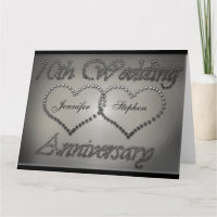 Punched Tin 10th Wedding Anniversary Card