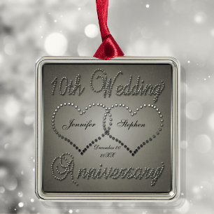 Punched Tin Look 10 Year Anniversary  Metal Ornament