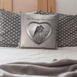 Punched Tin Look 10 Year Anniversary Monogram Throw Pillow<br><div class="desc">The traditional gift of the 10 Year Wedding Anniversary is tin. In keeping with that tradition, we have created our Punched Tin Look 10th Wedding Anniversary Photo design. Please note that all embellishments are digitally created to appear as realistic as possible. ORIGINAL design created by Holiday Hearts Designs (all rights...</div>