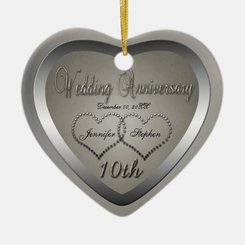 Punched Tin Look 10 Year Anniversary Ornament