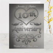 Punched Tin Look 10th Wedding Anniversary Card (Yellow Flower)