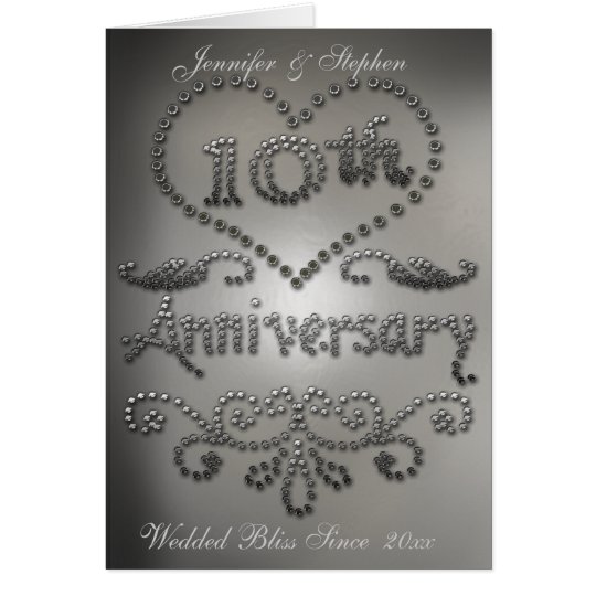 Punched Tin Look 10th Wedding Anniversary Card Zazzle Punched Tin Look 10th Wedding Anniversary Card
