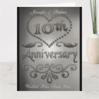 Punched Tin Look 10th Wedding Anniversary Card