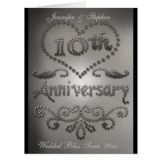Punched Tin Look 10th Wedding Anniversary Card