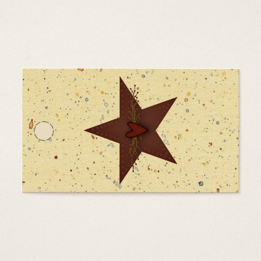 Customizable Punched Tin Star Hang Tag Business Cards