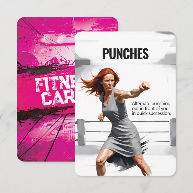 Punches Fitness Card with Pink Backing (Front/Back)