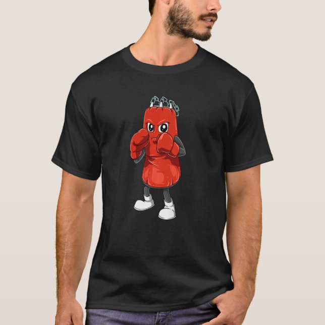 punching bag with boxing gloves for a Boxer Kickbo T-Shirt (Front)