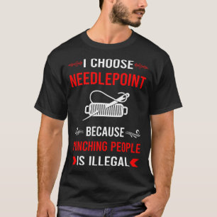 Punching Needlepoint Canvas Work T-Shirt