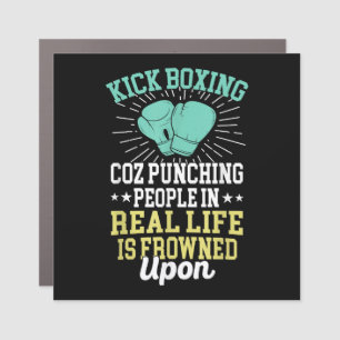 Punching People Is Frowned Upon Funny Sarcastic Ki Car Magnet