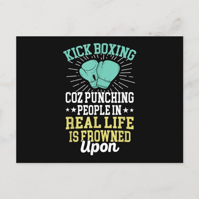 Punching People Is Frowned Upon Funny Sarcastic Ki Postcard (Front)