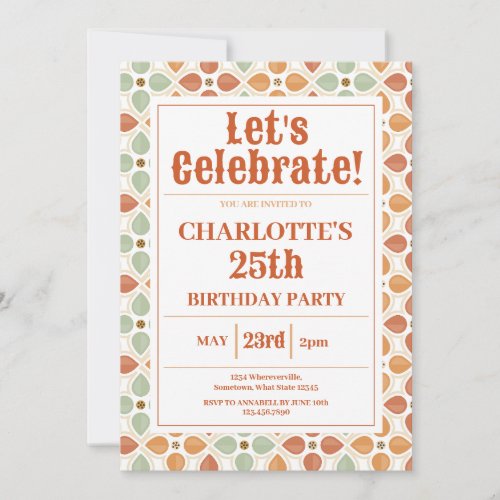 Punchy Flowers Birthday Invitation