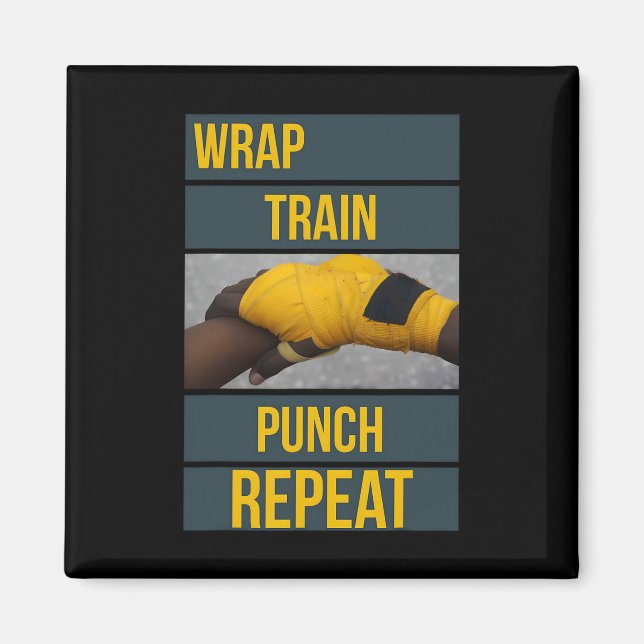 Punchy Graphics Wrap Train Punch Repeat, Boxing Ki Magnet (Front)