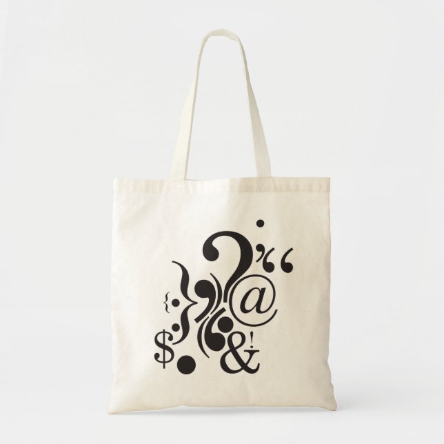 Punctuation Art Budget Tote Bag (Front)