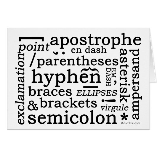 Punctuation Cards (Front Horizontal)