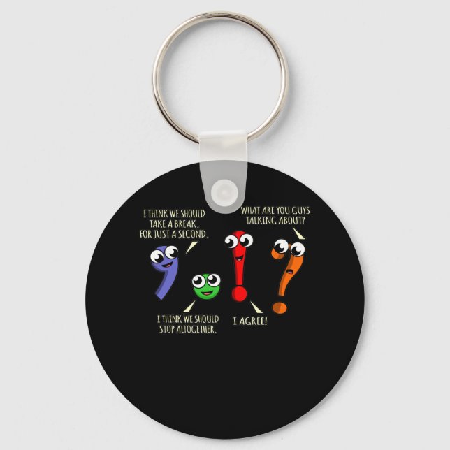 Punctuation Marks English Language Teacher Student Keychain (Front)