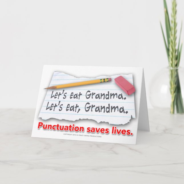 Punctuation Saves Lives Card (Front)