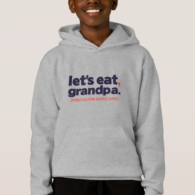 Punctuation saves lives hoodie (Front)