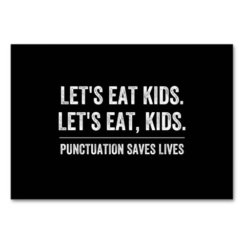Punctuation Saves Lives Table Number