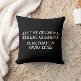 Punctuation Saves Lives Throw Pillow