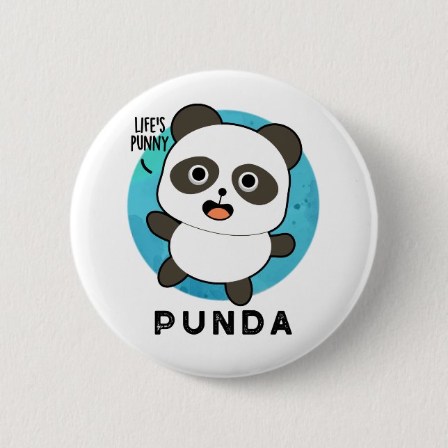 Punda Funny Animal Panda Pun  Button (Front)