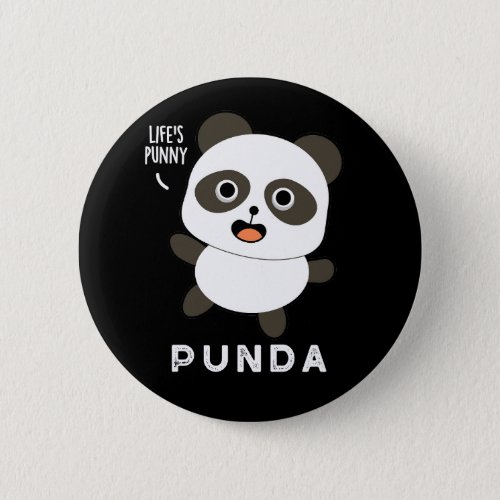 Punda Funny Animal Panda Pun Dark BG Button