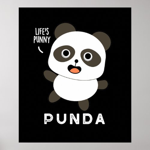 Punda Funny Animal Panda Pun Dark BG Poster
