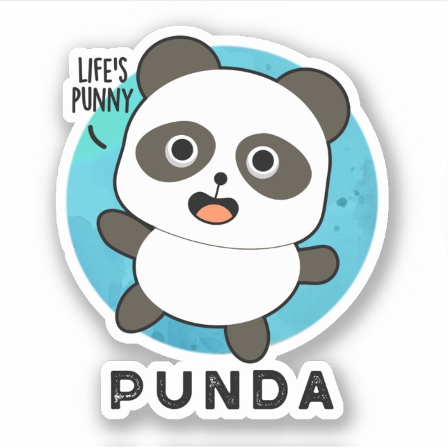 Punda Funny Animal Panda Pun  Sticker (Front)