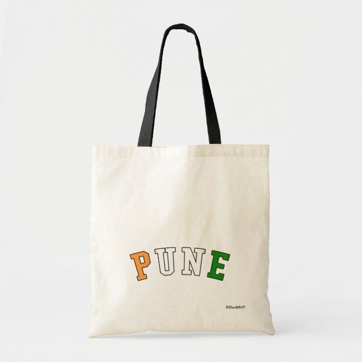 Pune in India National Flag Colors Canvas Bag