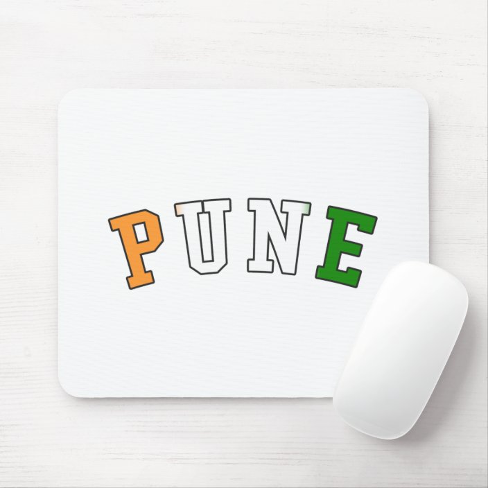 Pune in India National Flag Colors Mousepad