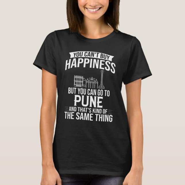 Pune India City Skyline Map Travel T-Shirt (Front)
