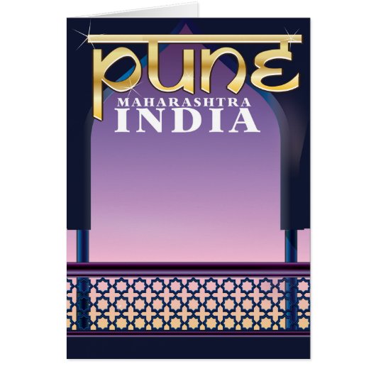 Pune, Maharashtra India vacation poster Cards (Front)