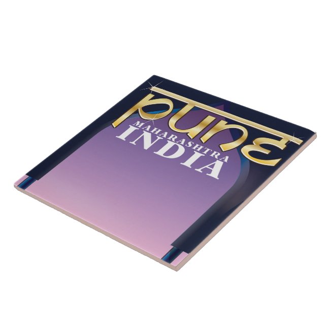 Pune, Maharashtra India vacation poster Ceramic Tile (Side)