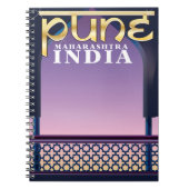 Pune, Maharashtra India vacation poster Notebook (Front)