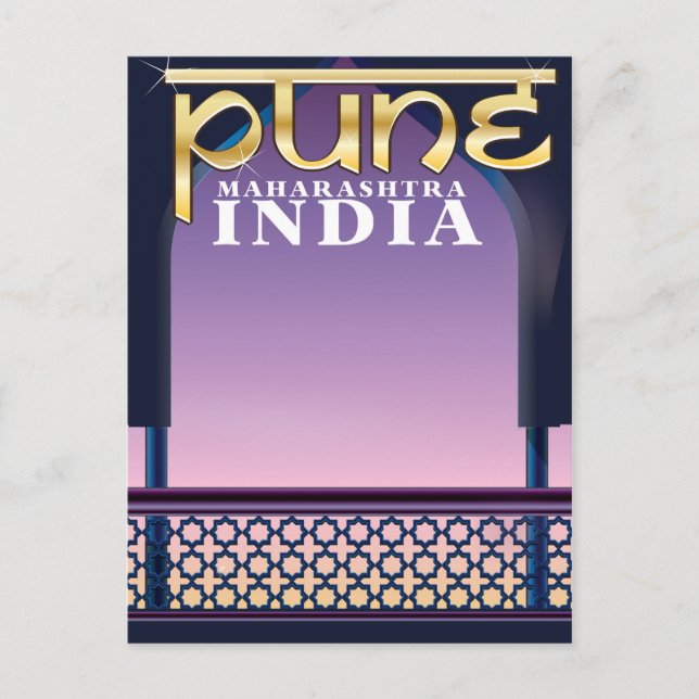 Pune, Maharashtra India vacation poster Postcard (Front)