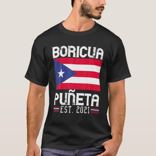 Puneta Puerto Rico Flag Boricua Pride Gift Map Coq T_Shirt