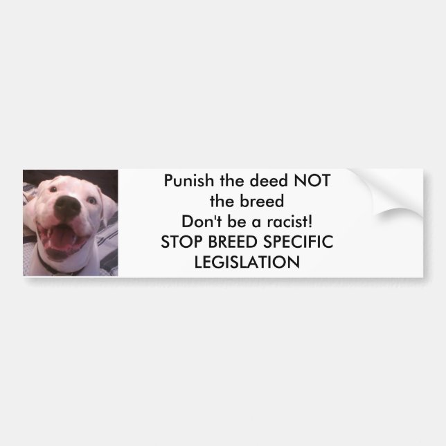 PUNISH THE DEED NOT THE BREED BUMP... - Customized Bumper Sticker (Front)