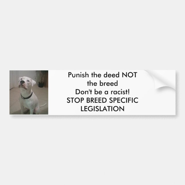 PUNISH THE DEED NOT THE BREED BUMPER STICKER (Front)