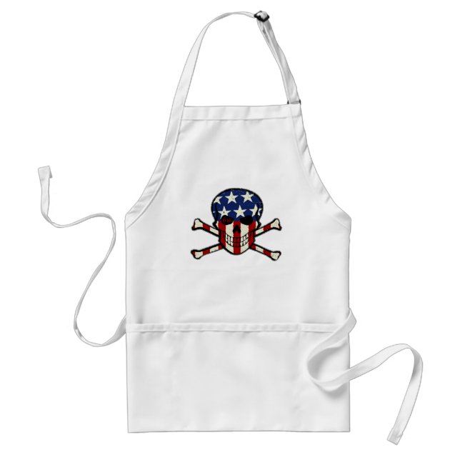 Punisher Skull Americana Flag Graphic Adult Apron (Front)