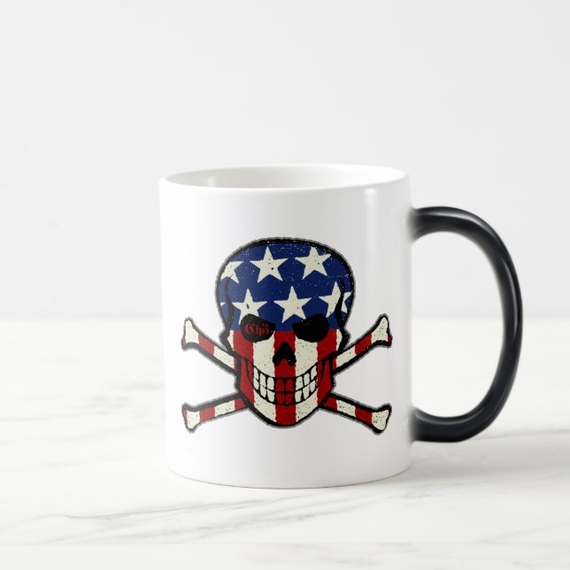 Punisher Skull Americana Flag Graphic Color Morph Mug (Right)