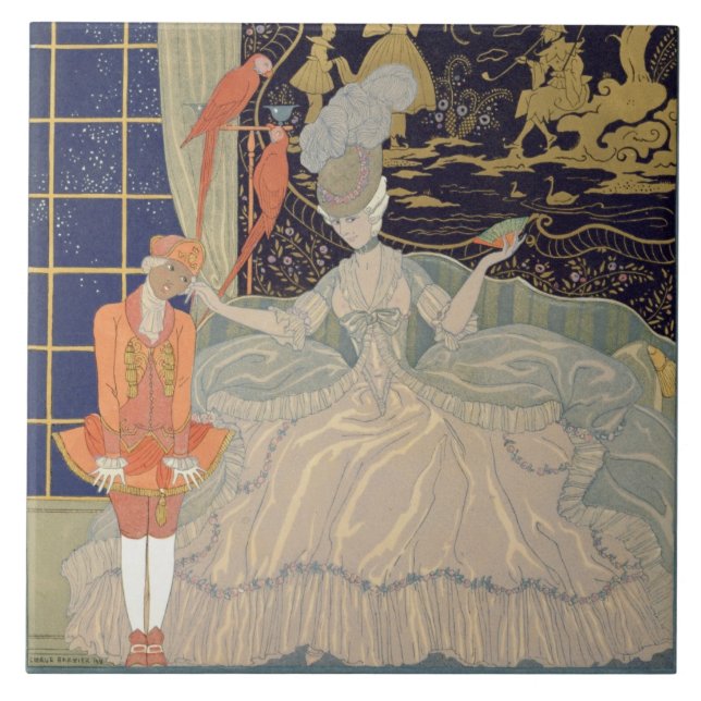 Punishing the Page (colour litho) Ceramic Tile (Front)