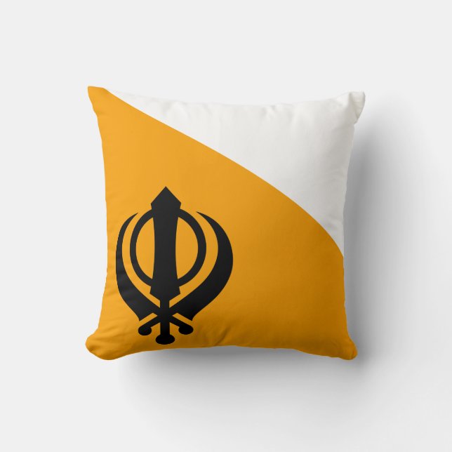 Punjab Sikh Holy Flag Sikhism Nishan Sahib Throw Pillow (Front)