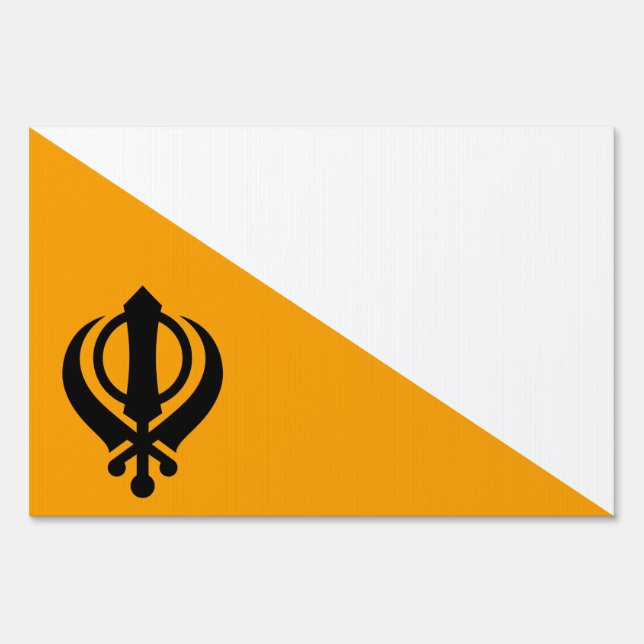 Punjab Sikh Holy Flag Sikhism Nishan Sahib Yard Sign (Front)