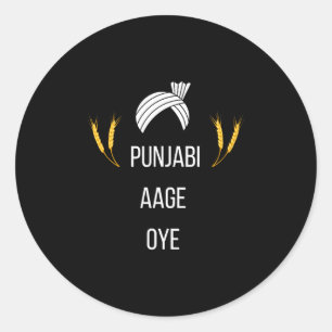 Punjabi Aa Gaye Oye Diljit Dosanjh Lohri Gift Holi Classic Round Sticker
