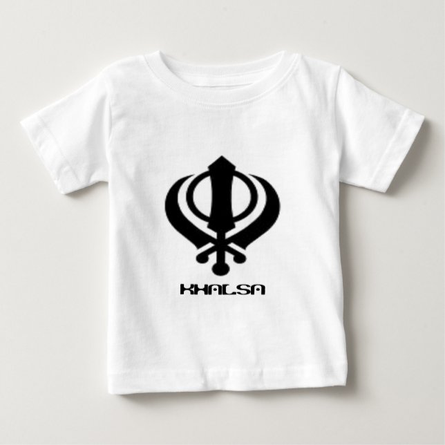 Punjabi Khanda Sikh Khalsa Design Merchandise Baby T-Shirt (Front)