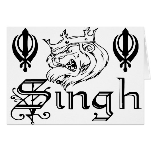 Punjabi Khanda Sikh Khalsa Design Merchandise Cards (Front Horizontal)