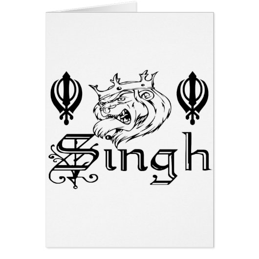 Punjabi Khanda Sikh Khalsa Design Merchandise Cards (Front)