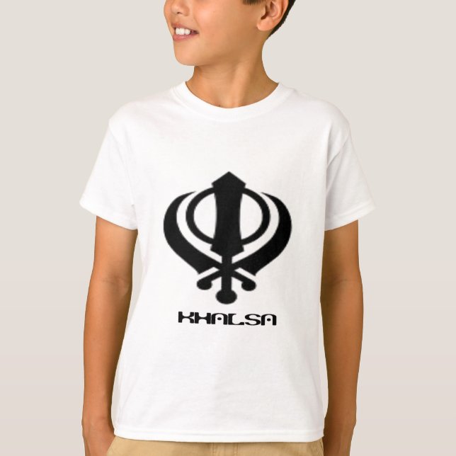 Punjabi Khanda Sikh Khalsa Design Merchandise T-Shirt (Front)