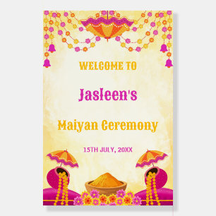 Punjabi Maiyan Ceremony Welcome Board