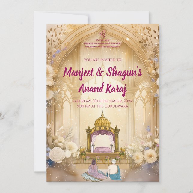 Punjabi Wedding cards Sikh invitations Digital (Front)